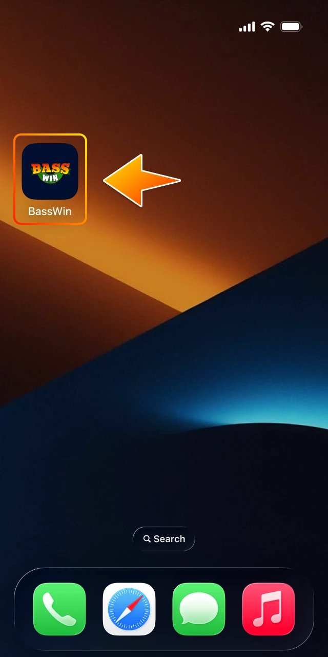 Tap the newly created BassWin icon to open the app and start betting instantly on your iOS device.