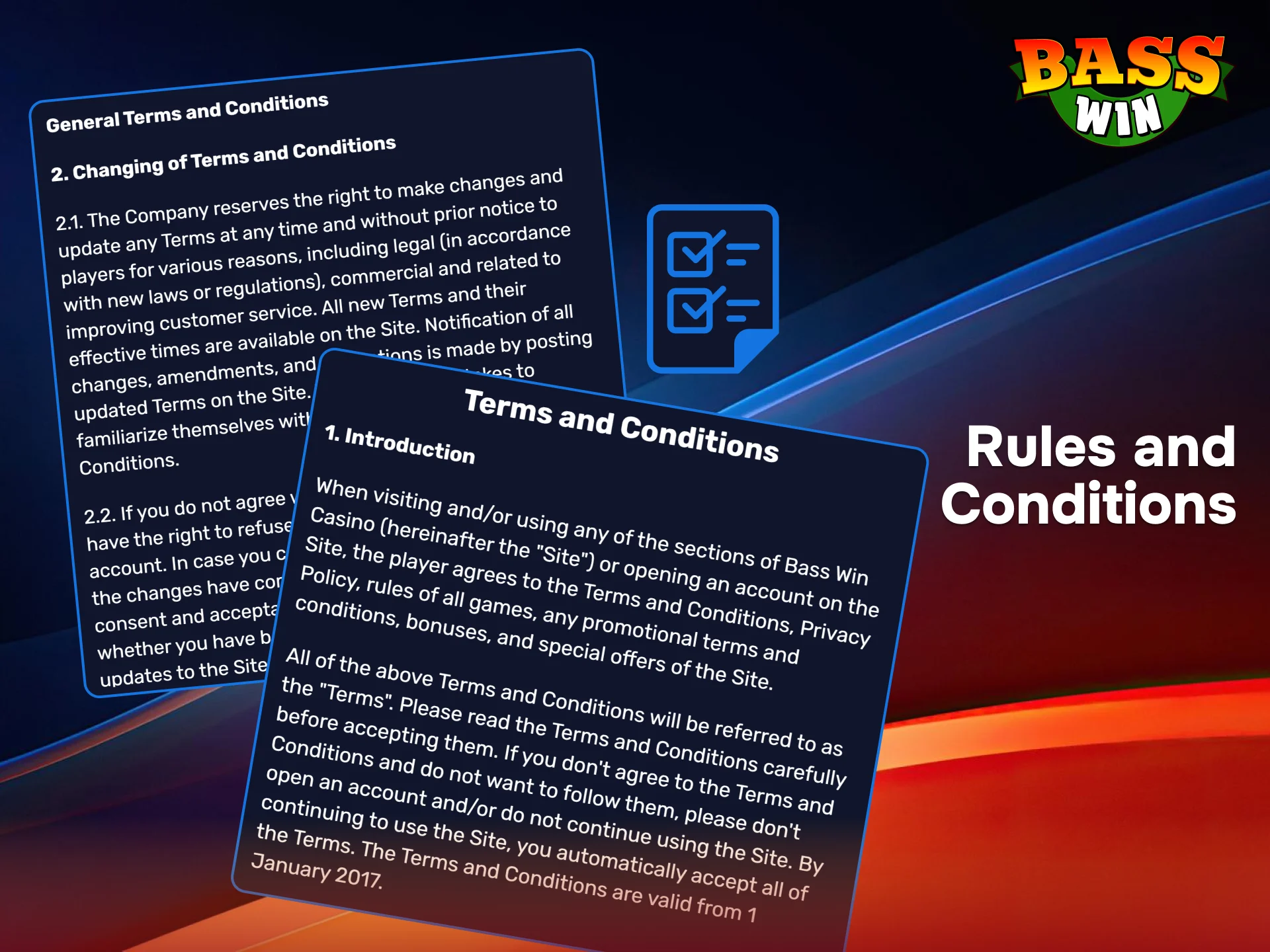 Read the clear BassWin terms and conditions to understand your player rights and rules.