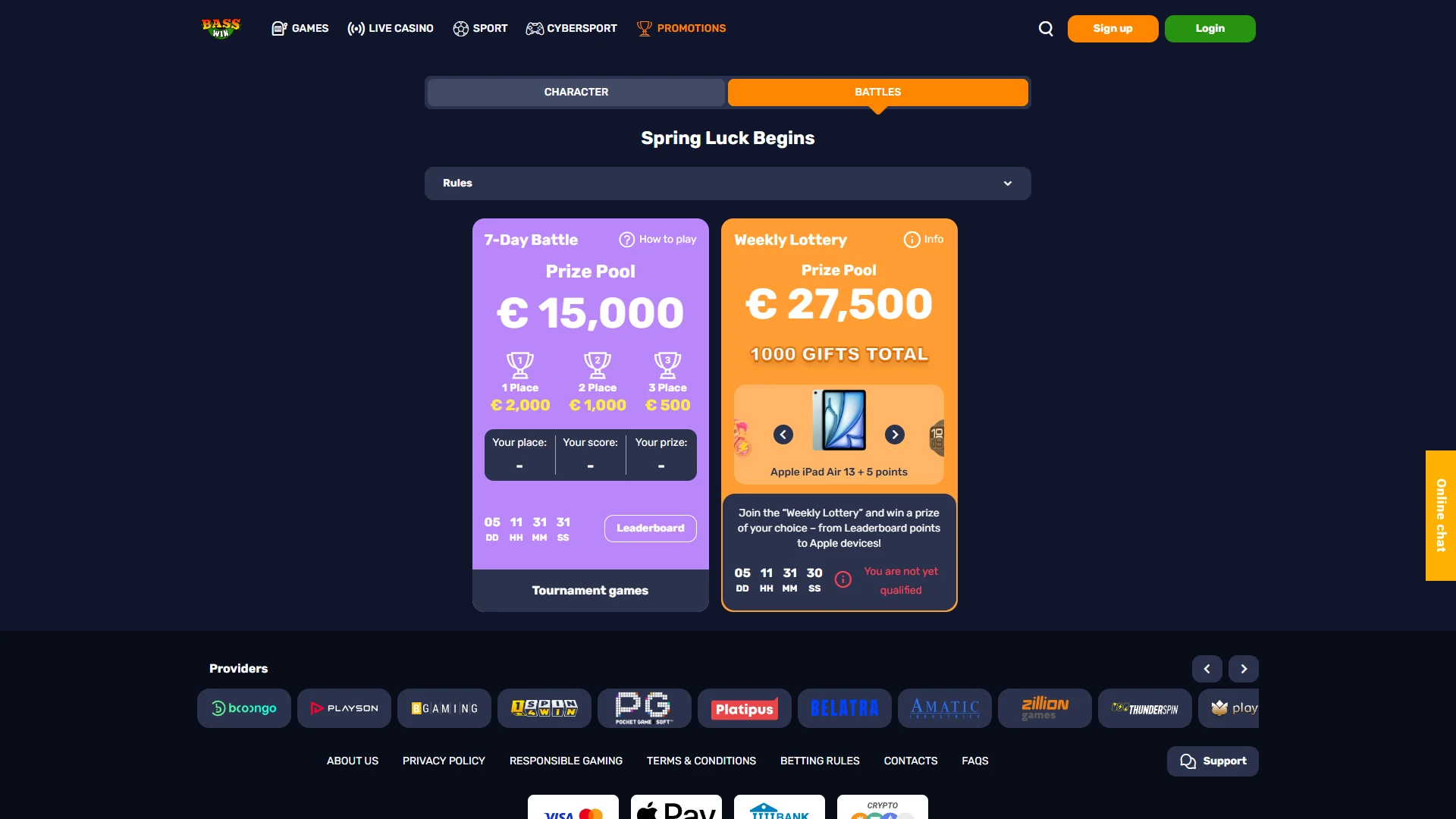 View the latest BassWin bonuses and special offers to maximize your winning potential.