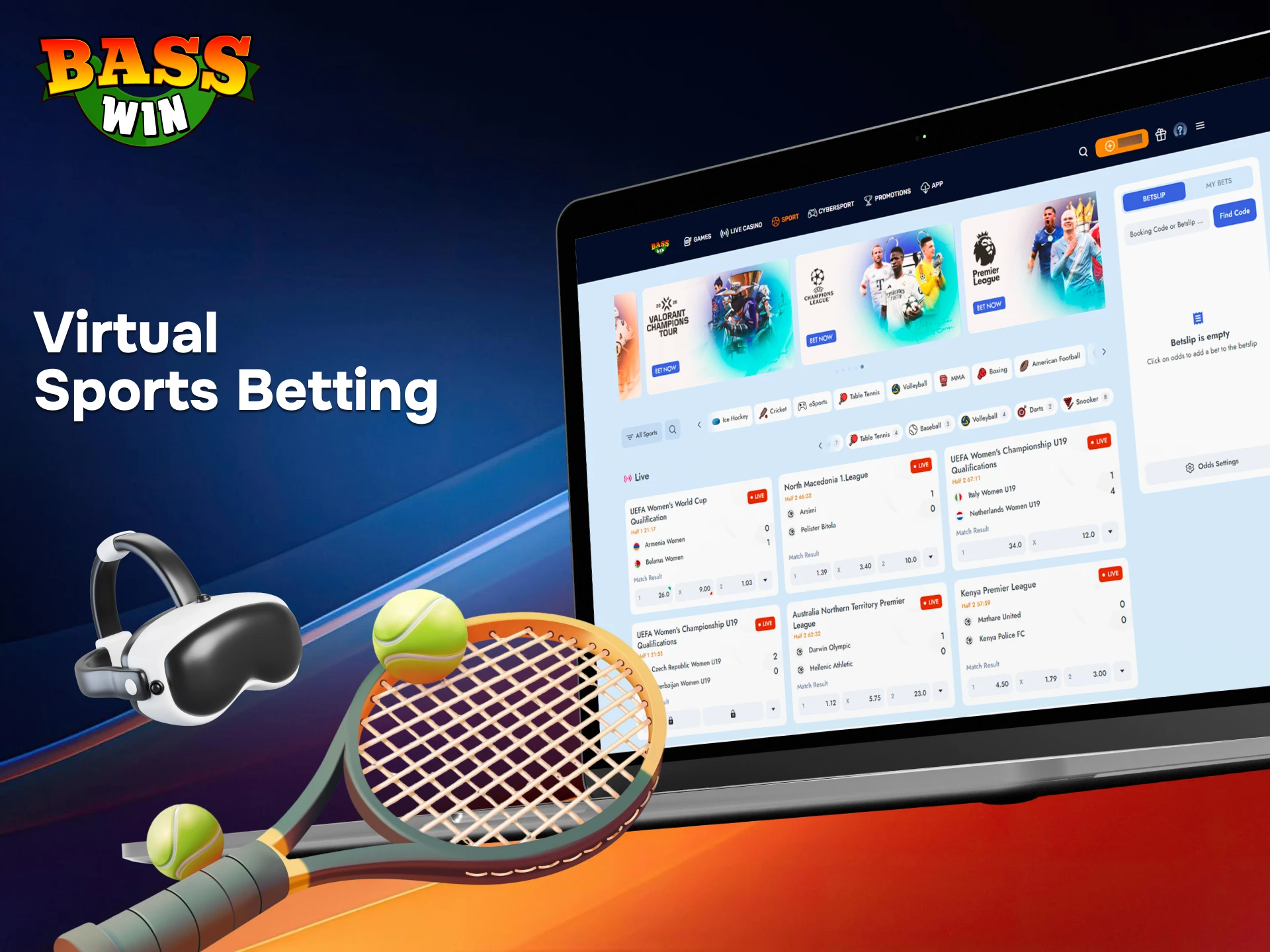 Experience non-stop action by placing your bets on BassWin 24/7 virtual sports simulations.