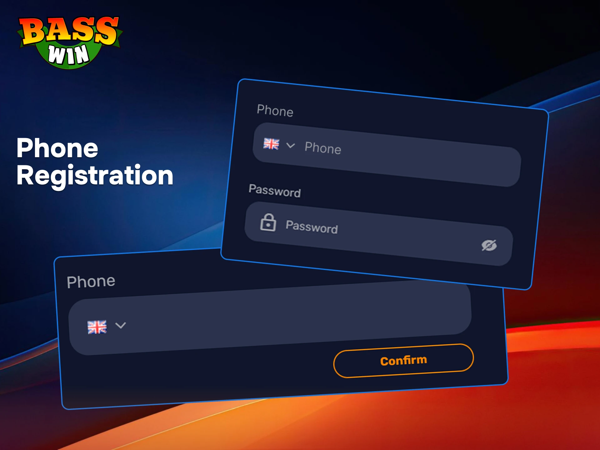 Use your mobile number to sign up at BassWin and receive instant account access.